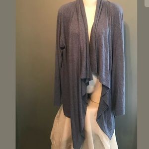 Cupio Blue Draped Open Front Cardigan Sweater